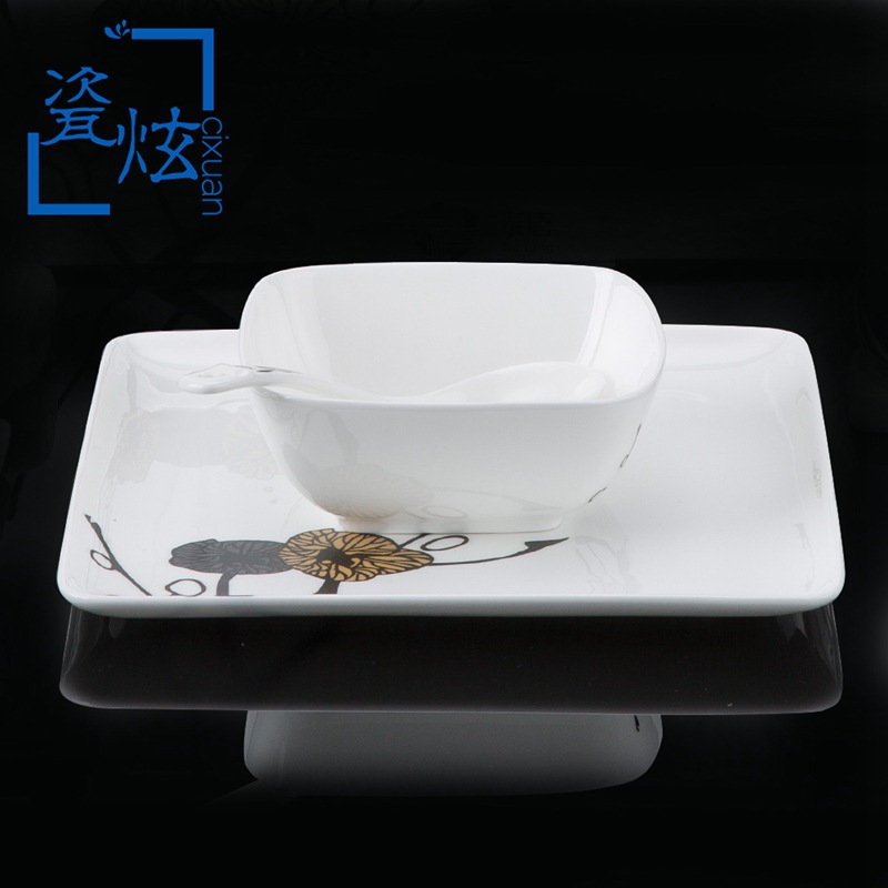 【 Simple 】 High-end bone China tableware set