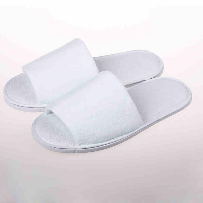 Non-disposable slippers cover head/open toe