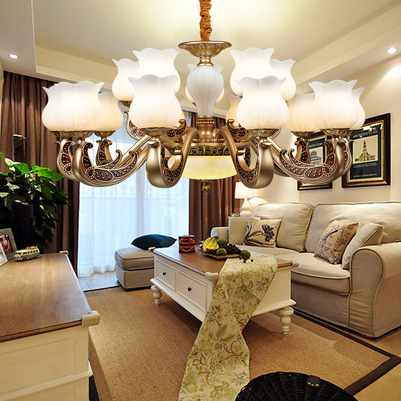 High-grade marble European zinc alloy chandelier