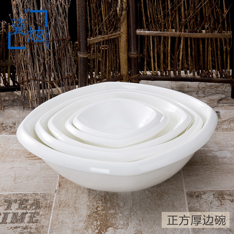 【 Square bowl with thick edge 】