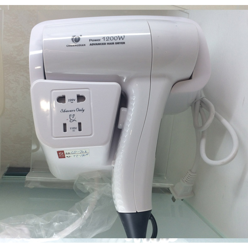 Wall hair dryer with whiskers socket