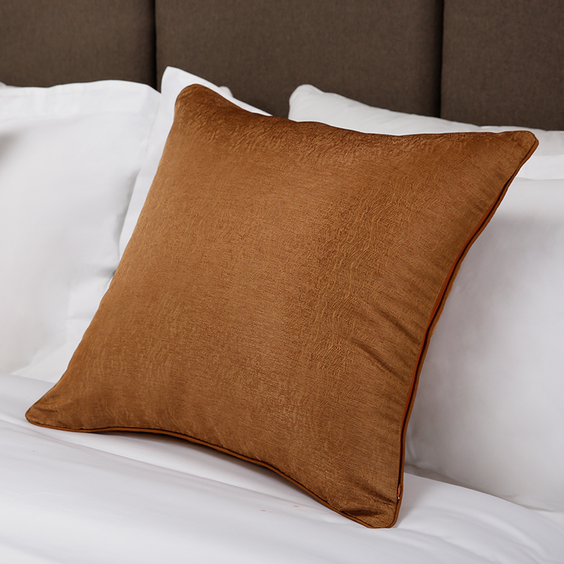 Brown bright silk cloth throw pillow