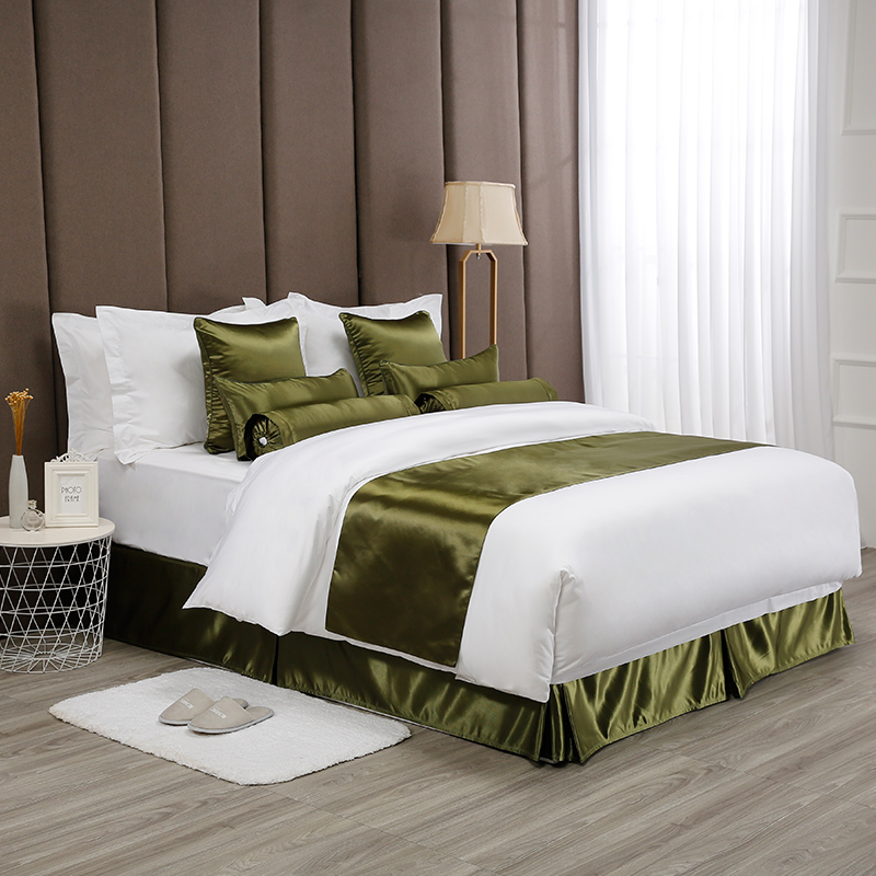 Dark green bed end towel