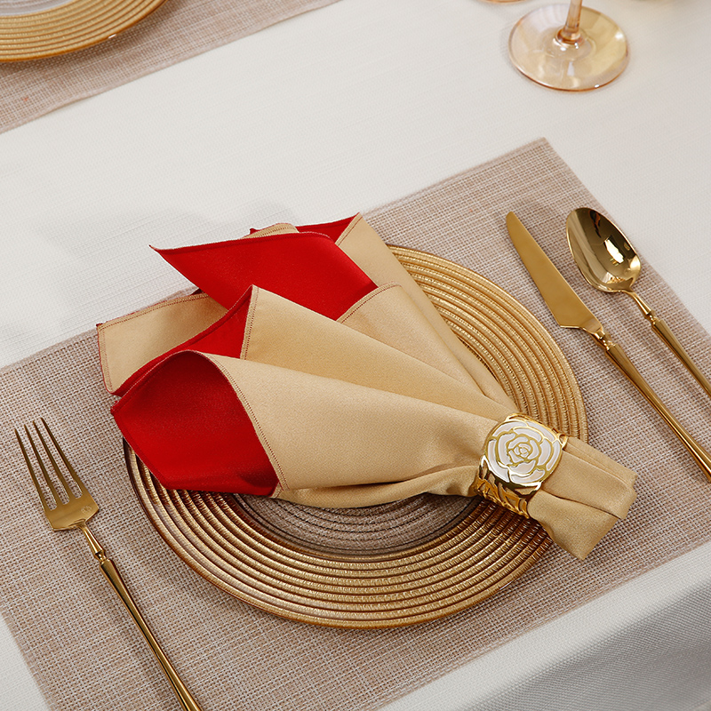 Champagne gold + red color napkin