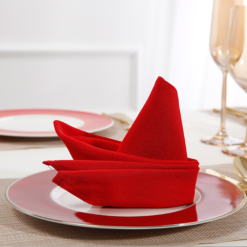 Solid red cloth napkin