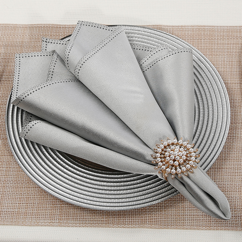 Grey lace cloth napkin