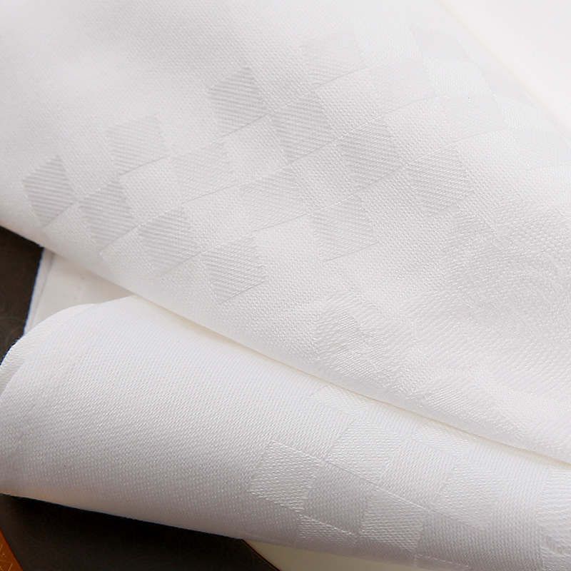 Plain white rose cloth napkin with dark print