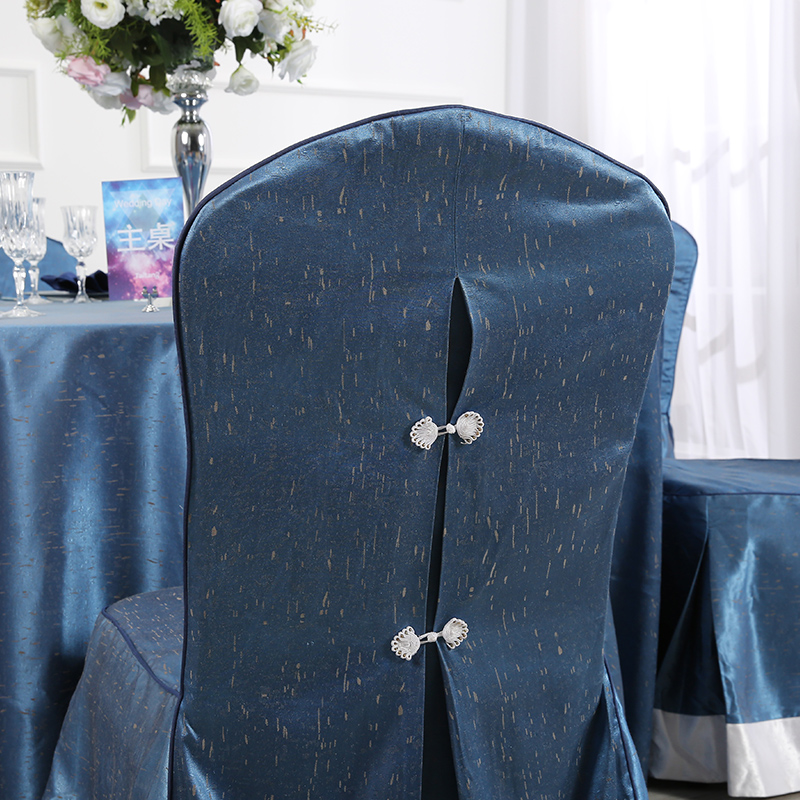 Blue jacquard classic chair cover