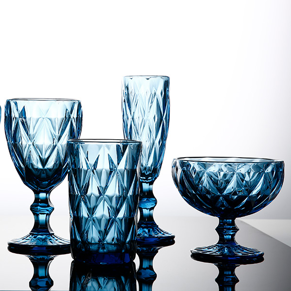 Blue diamond crystal cup set